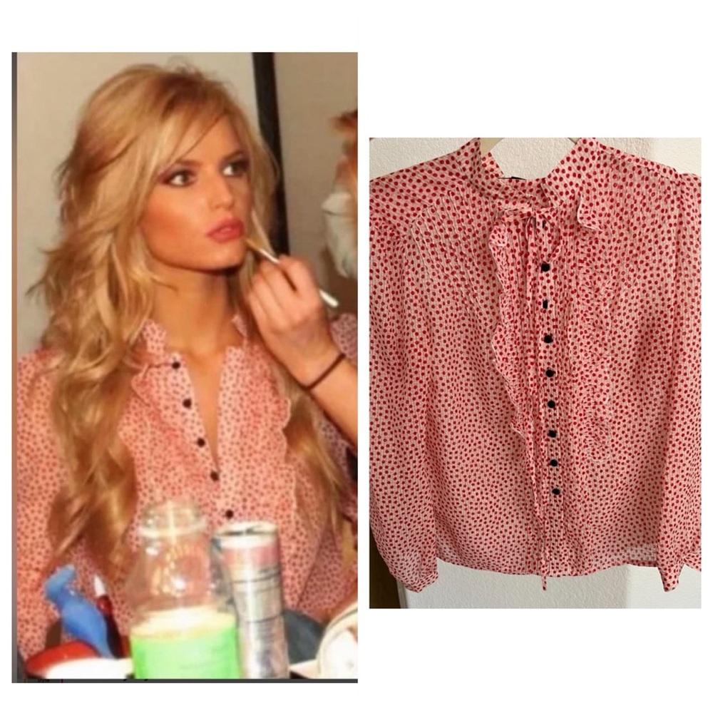 Marc Jacobs dot blouse ASO Jessica Simpson 100% Silk Button Up